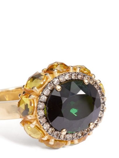 ILEANA MAKRI Eternity Flower diamond, sapphire & 18kt gold ring ~ luxe statement rings