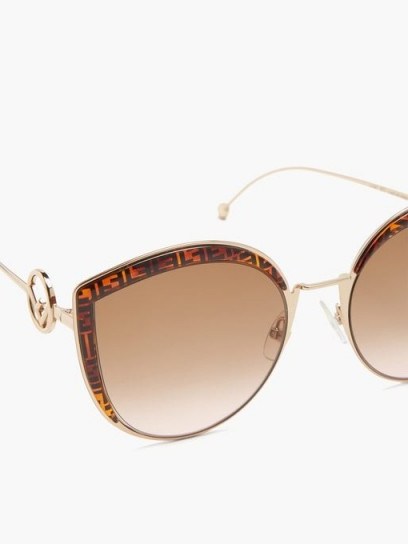 FENDI F is Fendi oversized cat-eye metal sunglasses | glamorous accessories - flipped