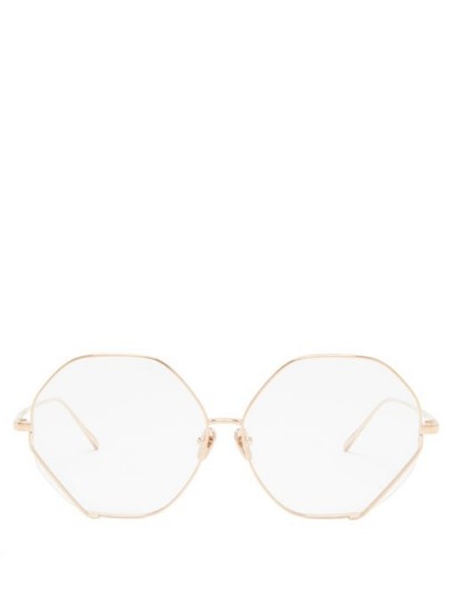LINDA FARROW Fawcett hexagonal titanium glasses / 70s style accessory / retro fashion eyewear