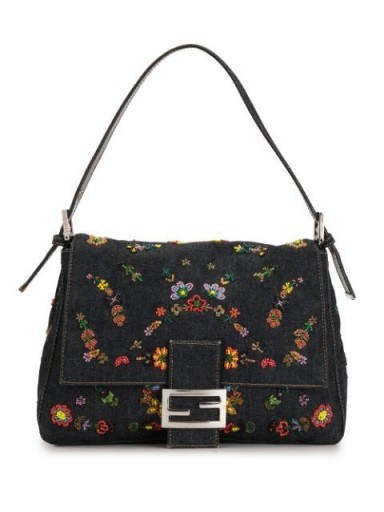 Fendi Pre-Owned bead embroidered Mamma Baguette shoulder bag - flipped