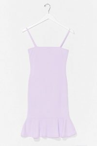 NASTY GAL Flip ‘Em Off Mini Dress Lilac – thin strap flippy hem dresses