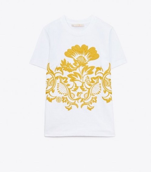 TORY BURCH FLORAL T-SHIRT White - flipped