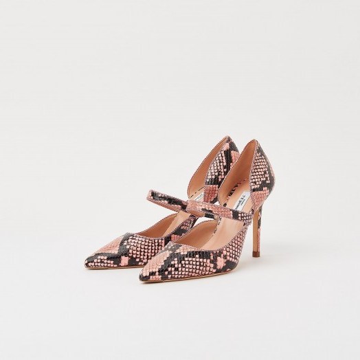 Pink snake Mary Jane shoes - flipped
