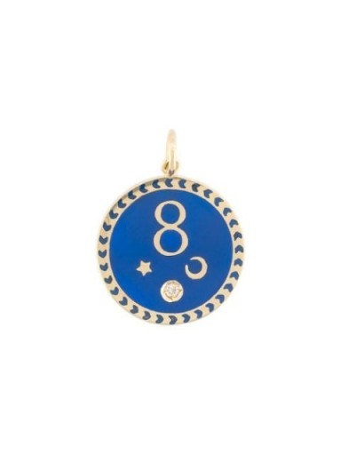 FOUNDRAE karma medallion pendant | blue disc pendants - flipped