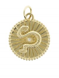 Foundrae 18kt yellow gold Baby Wholeness diamond medallion / snake disc pendants