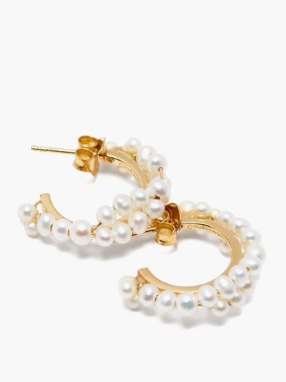 COMPLETEDWORKS Freshwater pearl & 14kt gold-vermeil hoop earrings ~ feminine hoops - flipped
