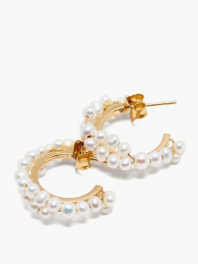 COMPLETEDWORKS Freshwater pearl & 14kt gold-vermeil hoop earrings ~ feminine hoops