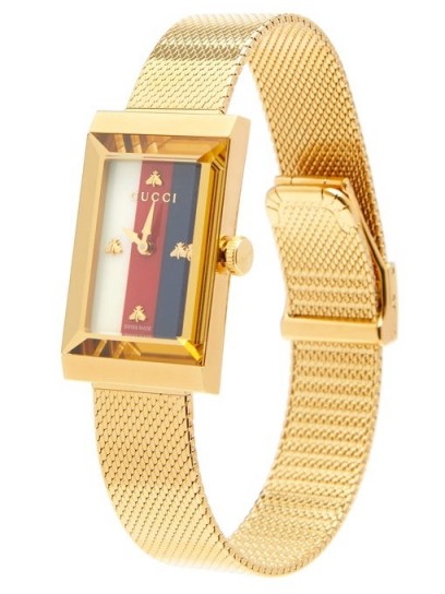 GUCCI G-Frame Sylvie Web-striped watch ~ ladies luxury watches