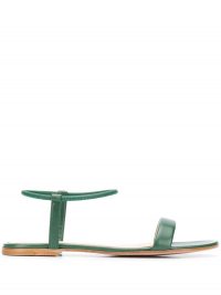 GIANVITO ROSSI Jaime flat leather sandals in green leather