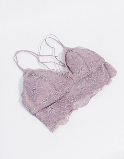 Gilly Hicks lace and strap detail bralet in light purple