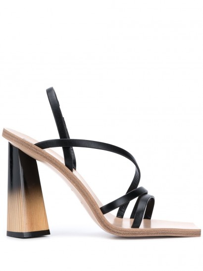 GIVENCHY sculpted heel sandals / strappy square toe sandal