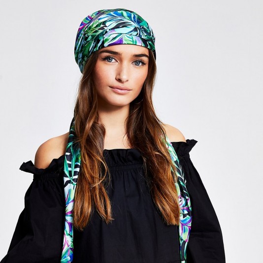 River Island Green floral print headscarf | head scarves