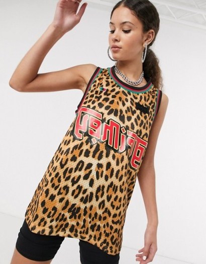 Grimey vest dress in leopard print with logo / animal print mini - flipped