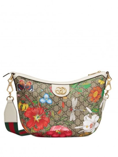 GUCCI GG Flora shoulder bag / multicoloured bags / flower and insect prints - flipped