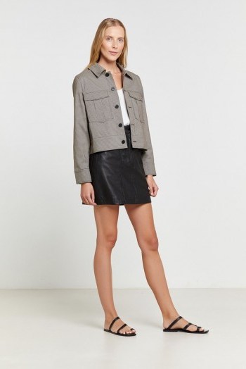 HENLEY JACKET SMALL CHECK – Front chest patch pockets – Comes lined – Boxy silhouette – Button down front - flipped