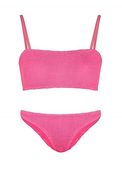 HUNZA G Gigi pink seersucker bikini ~ bright bikinis - flipped