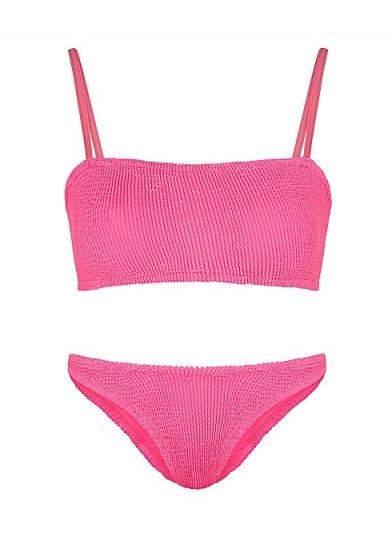 HUNZA G Gigi pink seersucker bikini ~ bright bikinis