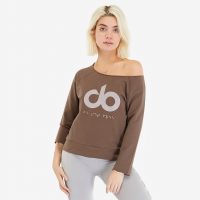 icon womens slashed neck sweat in bark at Do Live Sport