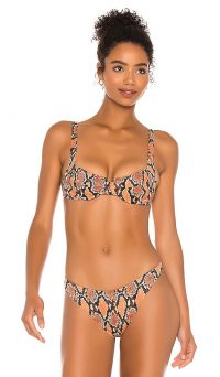 Indah Midori Underwire Top Bronze Python / snake print bikini tops