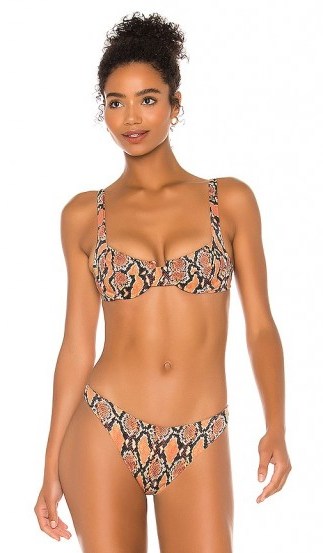 Indah Midori Underwire Top Bronze Python / snake print bikini tops - flipped