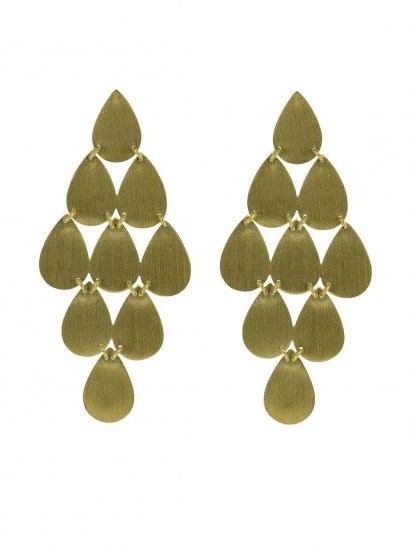 Irene Neuwirth 18kt yellow gold nine drop earrings / glamorous vintage style drops - flipped
