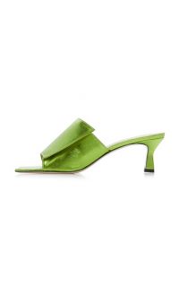 Wandler Isa Metallic green-Leather Sandals