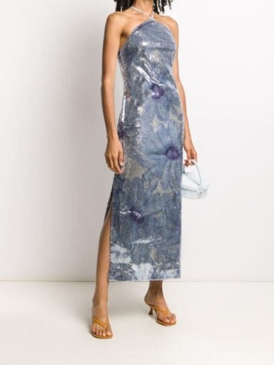Jacquemus sequinned floral dress / blue event dresses - flipped