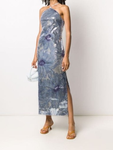 Jacquemus sequinned floral dress / blue event dresses