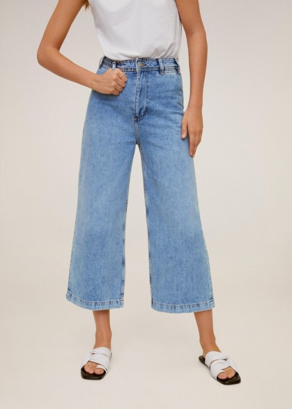 MANGO CARLOTA Jeans culotte high waist medium blue