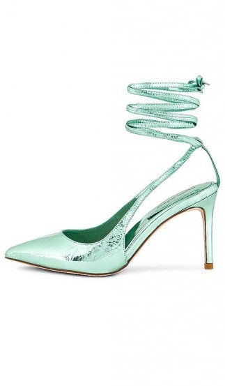 Jeffrey Campbell Caia Pump Mint Metallic / shiny green strappy courts - flipped