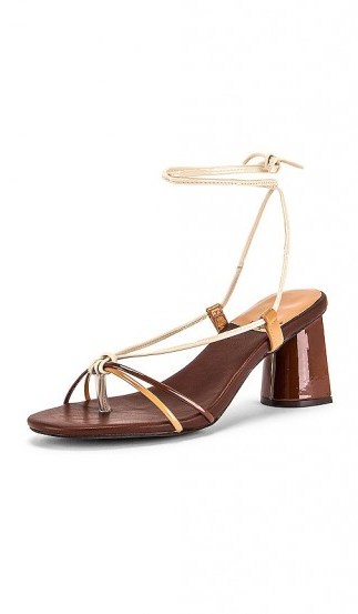 Jeffrey Campbell Xifeng Sandal Brown Patent Multi / shiny strappy sandals - flipped