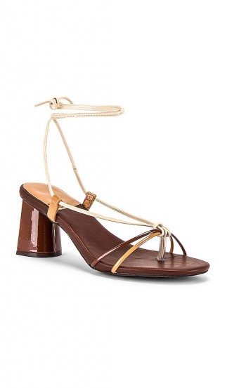 Jeffrey Campbell Xifeng Sandal Brown Patent Multi / shiny strappy sandals
