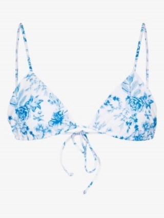 Juillet Elsa Wilder Floral Print Bikini Top / strappy triangle bikinis - flipped