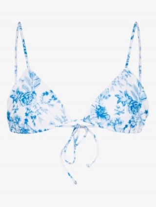 Juillet Elsa Wilder Floral Print Bikini Top / strappy triangle bikinis