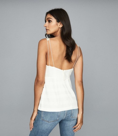 REISS JUNE WRAP FRONT TOP OFF WHITE ~ strappy back tops