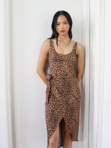 REFORMATION Kaila Dress Cougar / wrap detail dresses - flipped