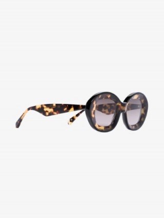 Kaleos Brown Arcos Tortoiseshell Oversized Round Sunglasses ~ glamorous summer eyewear - flipped
