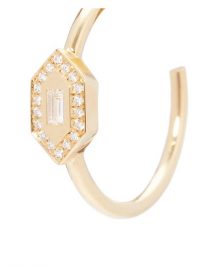 AZLEE 18kt gold & diamond hexagon motif hoop earrings ~ luxe hoops