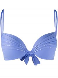 La Perla Conchiglia bikini top sky blue / sequinned bikinis