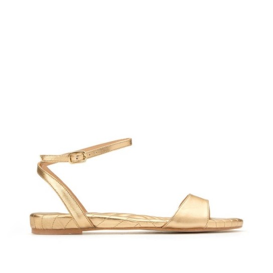 VANESSA SEWARD X LA REDOUTE COLLECTIONS Leather Flat Sandals in gold