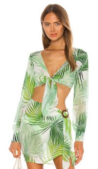 lovewave The Dani Crop in the jungle ~ poolside clothing sets ~ front tie tops