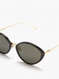 LINDA FARROW Lucy cat-eye acetate sunglasses | oval frames | black tinted lenses