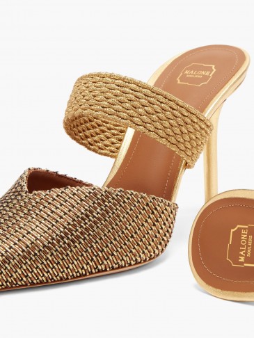 MALONE SOULIERS Maisie woven-Lurex mules
