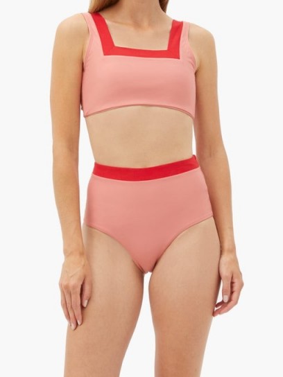 CASA RAKI Marina high-rise bikini briefs ~ pink retro swimwear