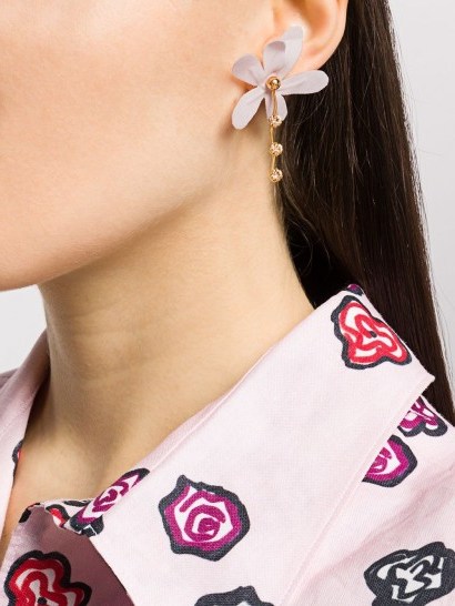 Marni crystal-embellished floral earrings ~ delicate drops ~ feminine style accessories - flipped
