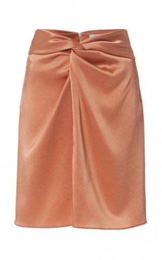 Nanushka Milo Draped Satin Mini Skirt ~ luxe gathered skirts - flipped