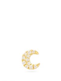 MARIA TASH Moon diamond & 18kt gold single earring ~ small crescent stud