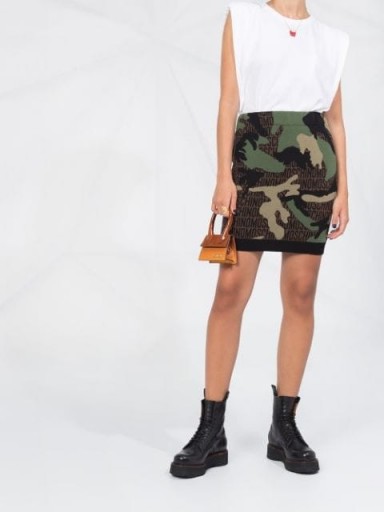 Moschino camouflage knitted mini skirt