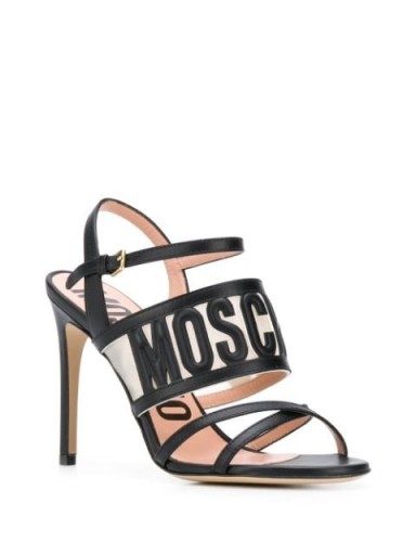MOSCHINO embossed logo sandals / designer heels