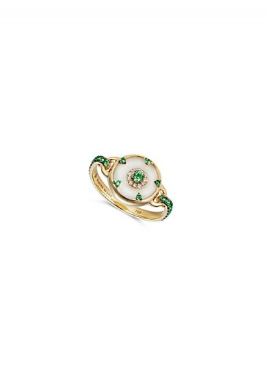 NADINE AYSOY Celeste tsavorite and jade ring / luxe rings